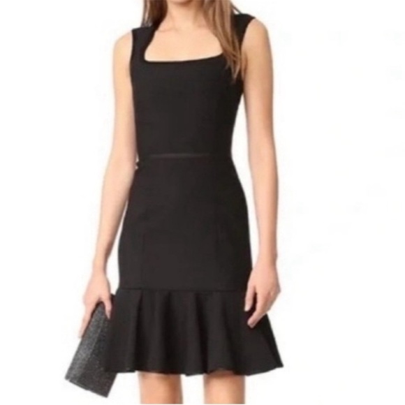 Cinq A Sept Black Willa Ruffle Hem Dress Size 4 - Picture 5 of 11